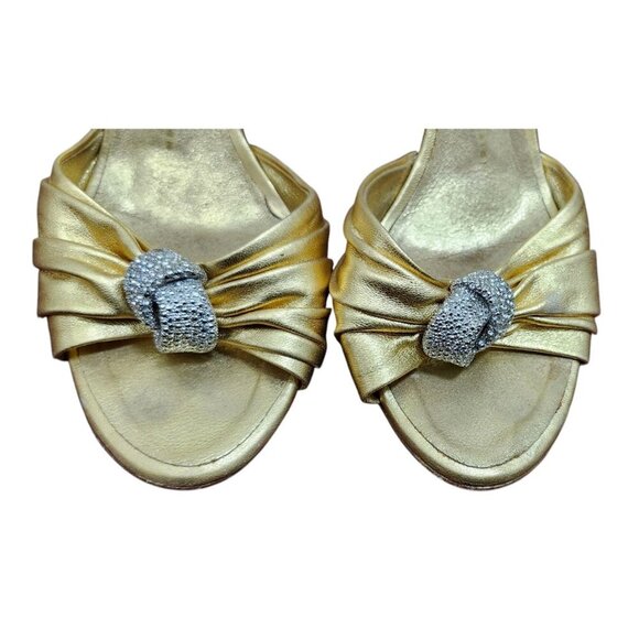 Giuseppe Zanotti Gold Peep Toe Pumps Size EU 39.5/US 9 - Picture 6 of 15